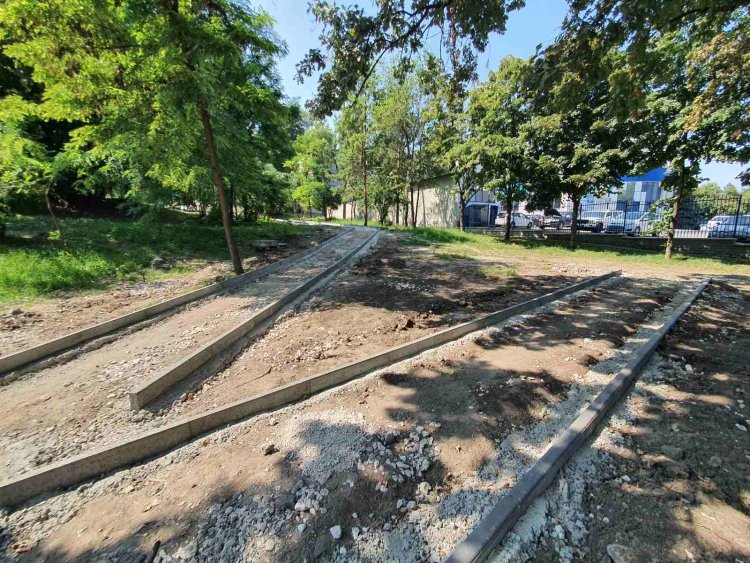 Mersul executării lucrărilor proiectului de amenajare a scuarului din șos. Muncești, 242