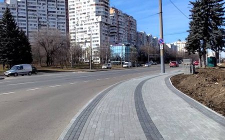 Lucrările de renovare a trotuarului de pe bd. Dacia